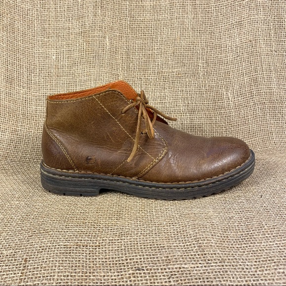 🛑SOLD🛑  Born Boot Shoes Chukka  Leather Lace Up Brown Men's Size 9 M - Picture 4 of 13